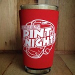 Pint Glass (With my awesome Jungle Jim's Pint coozie on it)
