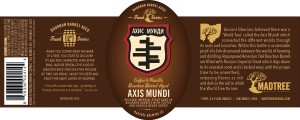 Axis Mundi Coffee Vanilla Bottle from MadTree's Trunk Series
